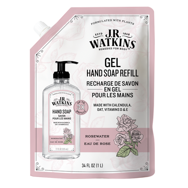 Hand Soap Gel Rosewater 34floz Refill