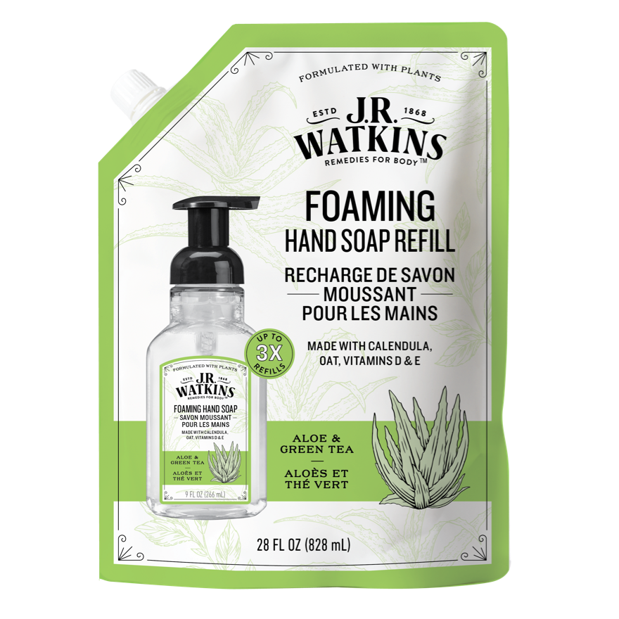 Hand Soap Foaming Aloe & Green Tea 28floz Refill The J.R. Watkins Co
